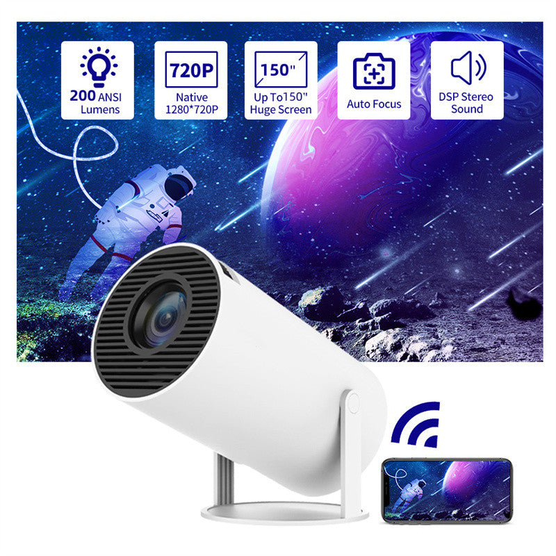 Compact Home Projector: 180° Auto-Focus Video Solution By 24Instore