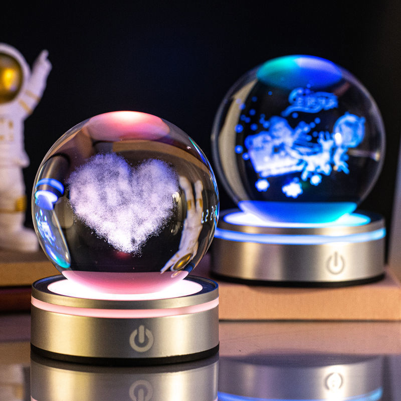 3D Inner Carving Luminous Crystal Ball Night Lamp By 24Instore